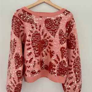 Farm Rio - Farm Rio Sequin Hearts Sweater